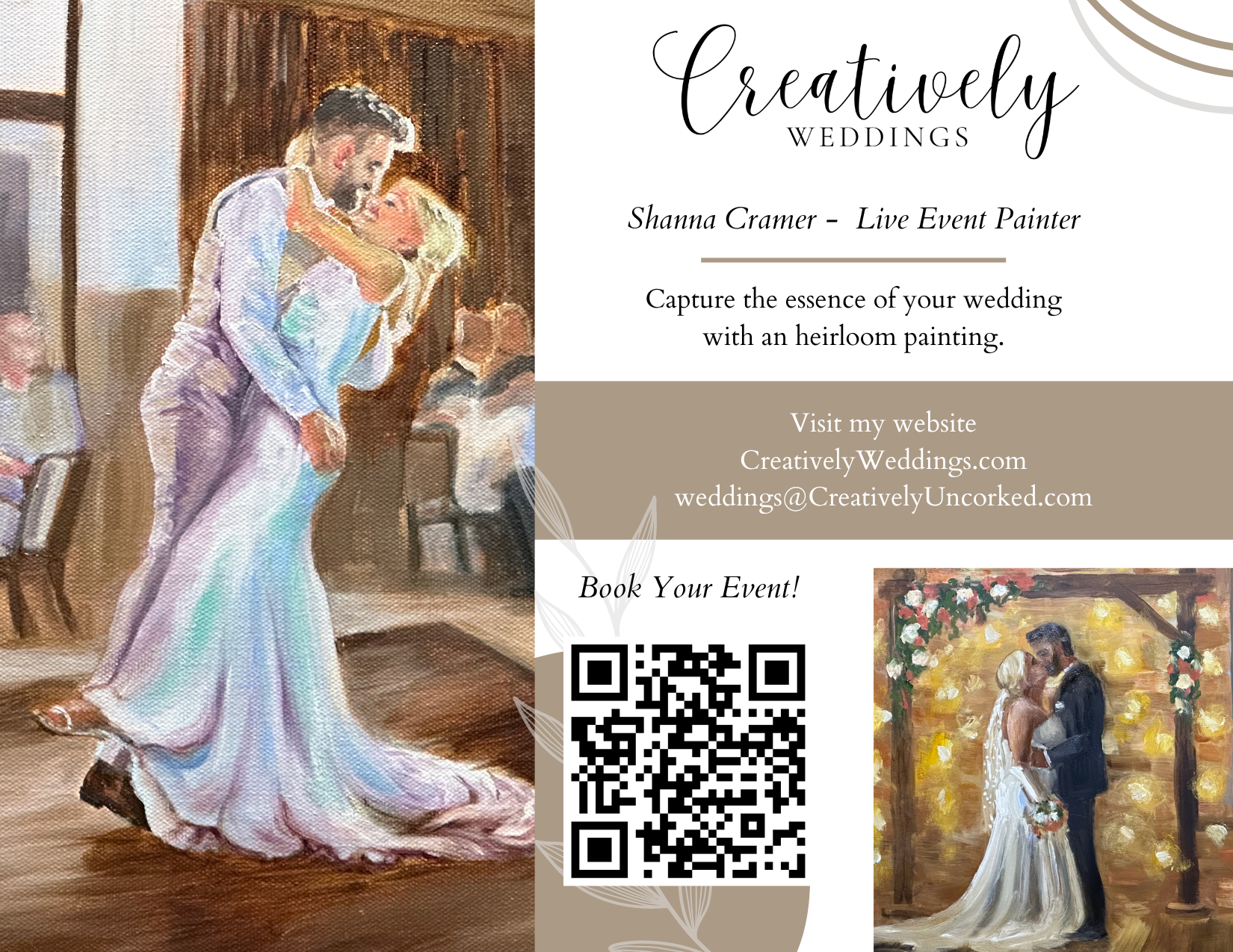 Creatively Weddings, book your wedding painter