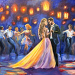 Wonder Woman's Wedding, live wedding painter, wedding artist