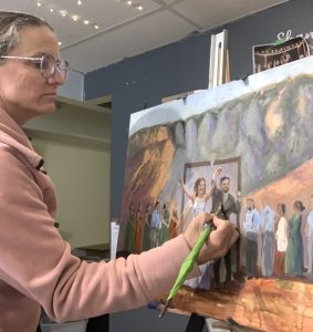 Shanna painting Cody and Hayley's wedding