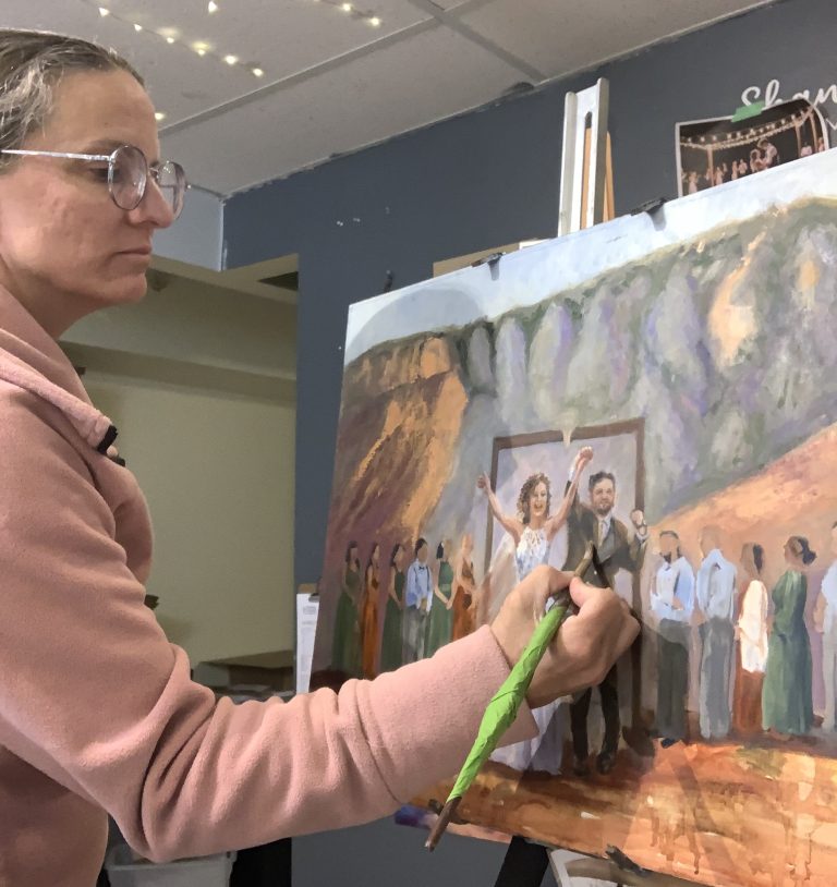 Shanna painting Cody and Hayley's wedding