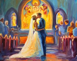 Stained Glass Wedding Painting