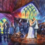 Stasha + Wyatt live wedding painting first dance scene